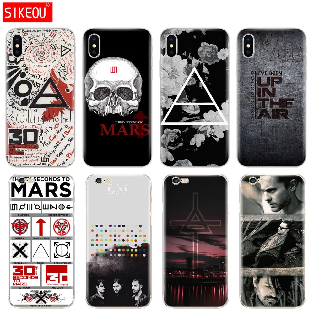 Силиконовый чехол для телефона Iphone 6X8 7 6s 5 5s SE 2020 Plus 10 XR XS 11 Pro Max 30 Second To Mars|Бамперы| |