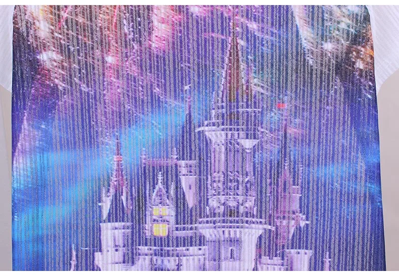 3D волшебный замок с принтом женские летние футболки коротким рукавом прозрачная