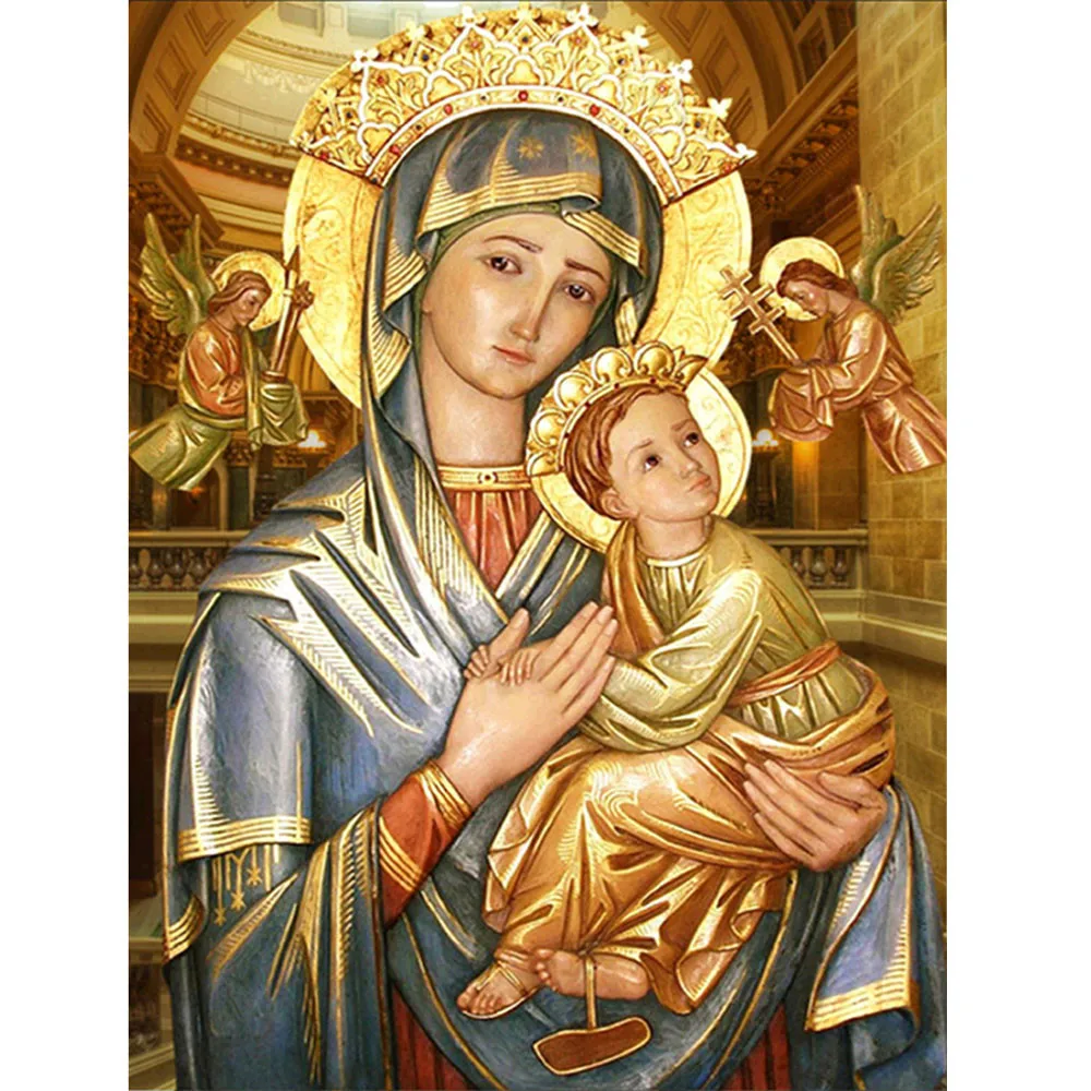 5D Special Shaped Round Crystal Drill Diamond Painting Embroidery DIY Icon Religion Rhinestones Cross Stitch Gift Decor | Дом и сад