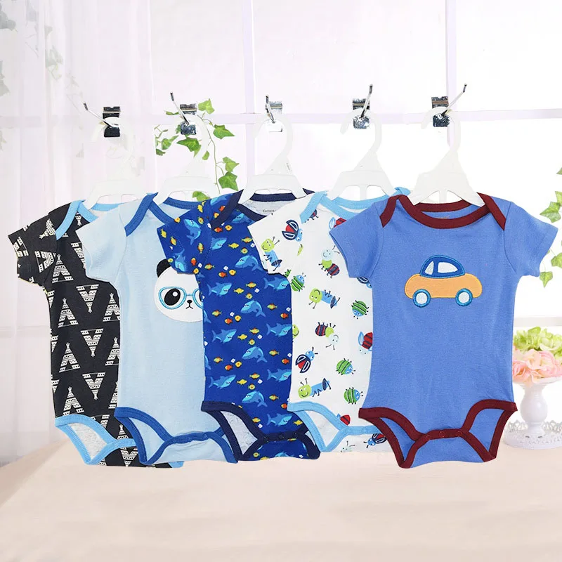 5 шт. детский хлопковый комбинезон с коротким рукавом 3 24 м|baby bodysuits|infant bodysuitbodysuits