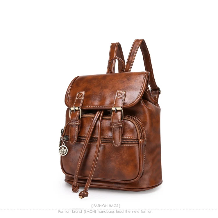 ZMQN рюкзак женский маленький Mochila Feminina коричневый высокое качество винтажные сумки для женщин кожаный рюкзак на молнии рюкзак C109