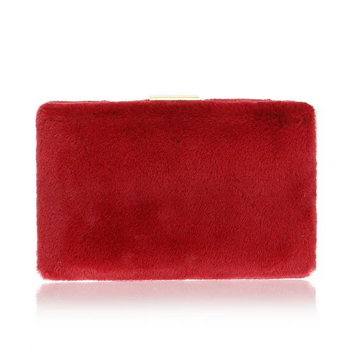 YM1032dark red SEKUSA, кроличий мех, женские вечерние сумки, украшенные бисером, на цепочке, сумка на плечо, женская сумка через плечо, маленький дневной клатч для женщин,, сумочка - Цвет: YM1032dark red