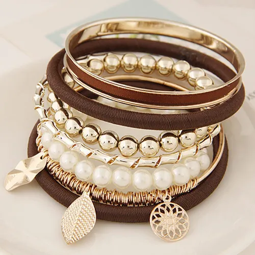 Богемия Jewlery Индийский стиль Красочные Многослойные круглый Браслеты комплект
