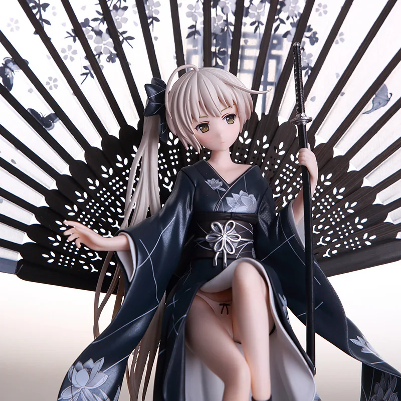 Аниме Фигурка девушка Yosuga No Sora Kasugano Коллекция ПВХ модель игрушки кимоно черный