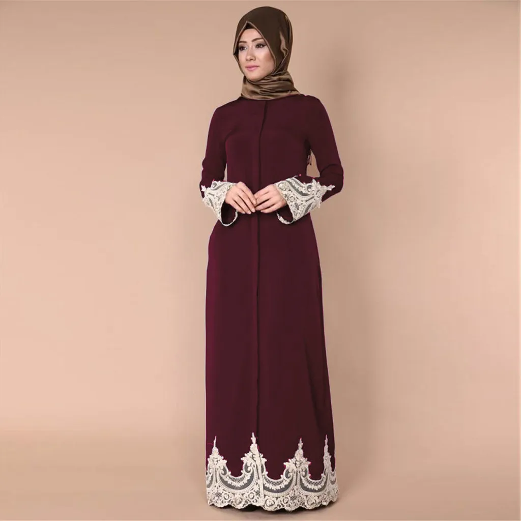 Женское платье в мусульманском стиле CHAMSGEND длинное кружевное летнее для дома L0413