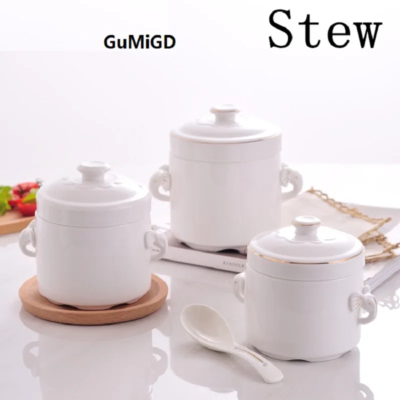 Модный Белый эмалированный керамический суп термостойкий пос Casseroles Ceramique