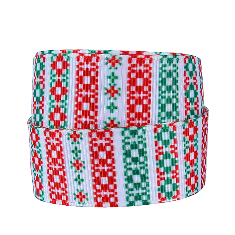 

3'' Red Christmas printed grosgrain ribbon with beautiful design