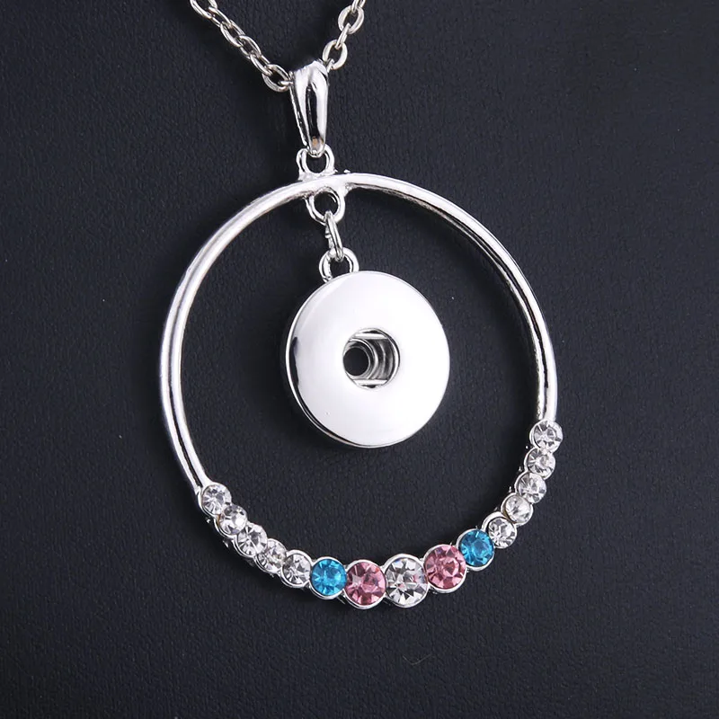 

Новое Женское Ожерелье, звеньевая цепь 60 см с круглой подвеской, подходит для кнопок 18/20 мм, ювелирные изделия 9885