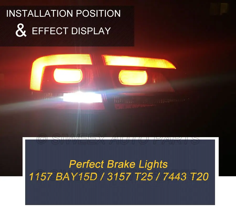 1 шт. 1157 BAY15D T25 3157 T20 7443 светодиод 4014 66 SMD Автомобильные лампы указатели поворота