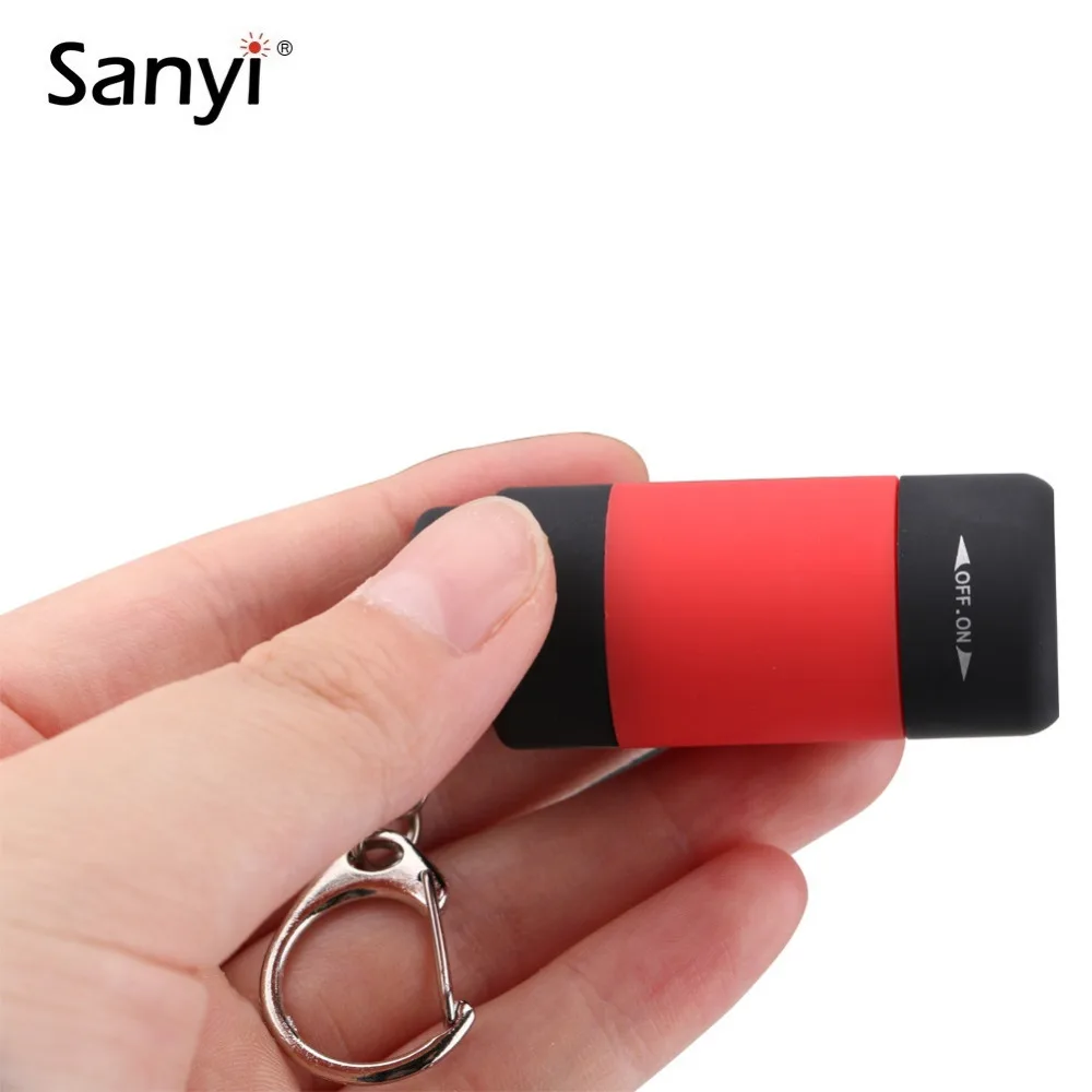 Портативный мини-брелок USB Перезаряжаемый Карманный фонарь флэш-светильник лампа ультра яркий 0,3 Вт многоцветный Мини-светильник