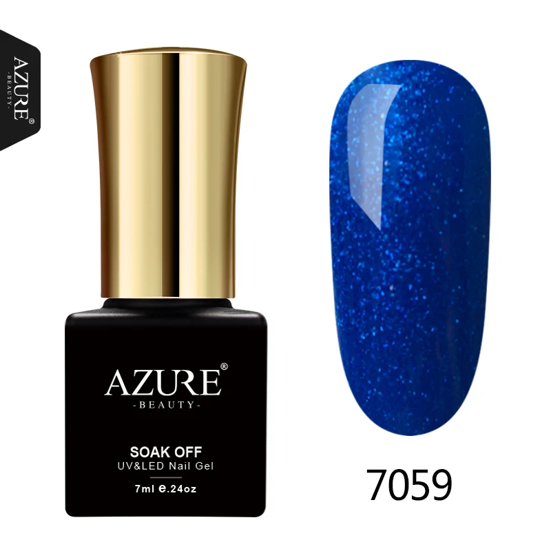 7059 AZURE BEAUTY Гель-лак для ногтей Гибридный гвоздь цвета слоновой кости клей для дизайна ногтей впитывающий Полупостоянный Гель-лак 7 мл лазурный гель для ногтей - Цвет: 7059