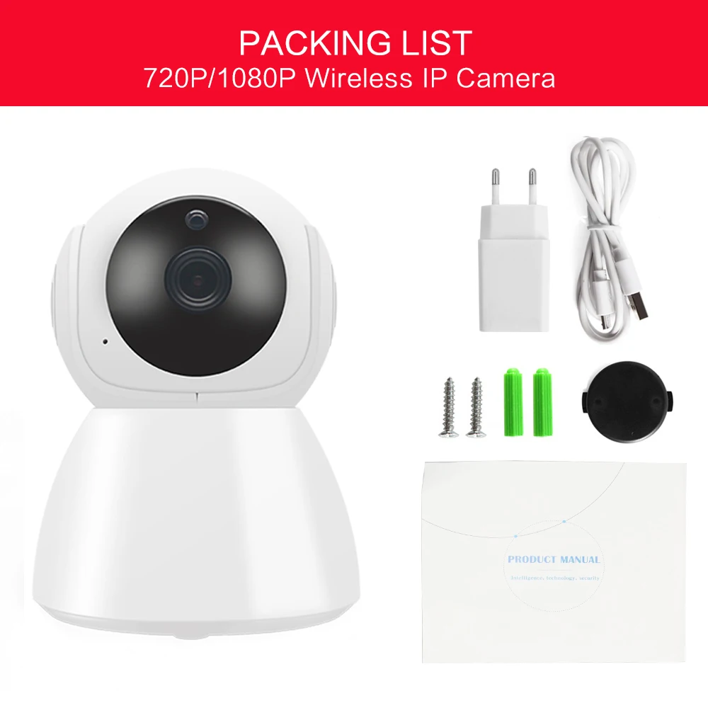 

IP Camera baby monitor 360 Degrees Pan Tilt Rotation cctv Wifi IP Camera 2Mp 1080P Full HD LAN Port IR Night Vision interior