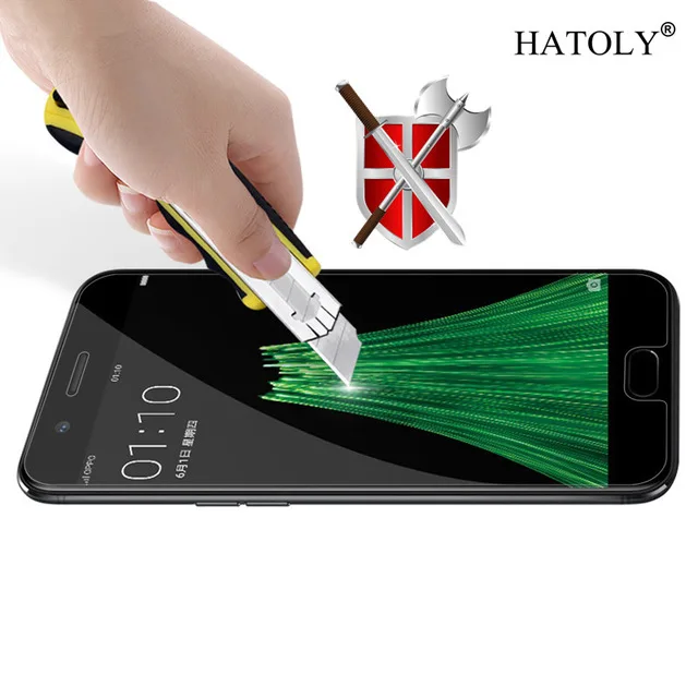 2 шт. Защитное стекло для экрана Oppo R11 Plus полное покрытие закаленное HATOLY|Защитные