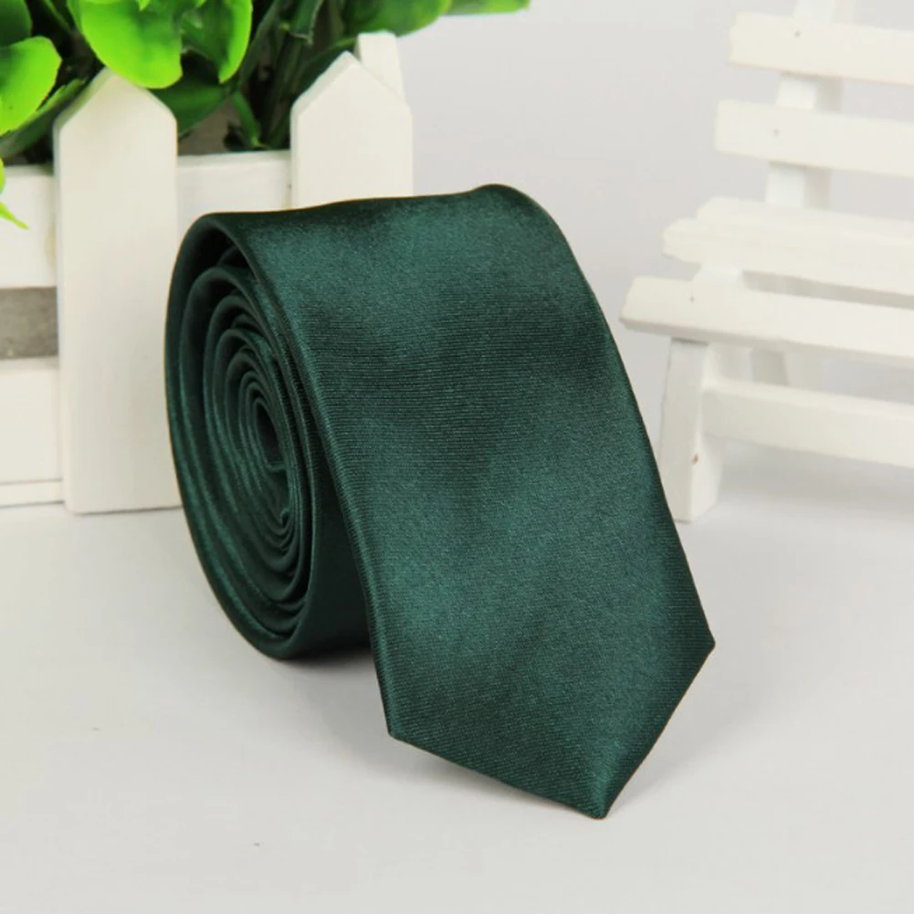 forest green Высококачественный Одноцветный узкий галстук для мужчин s худой тонкий галстук на шею свадебные галстуки 5 см ширина галстуки мужские галстуки - Цвет: forest green