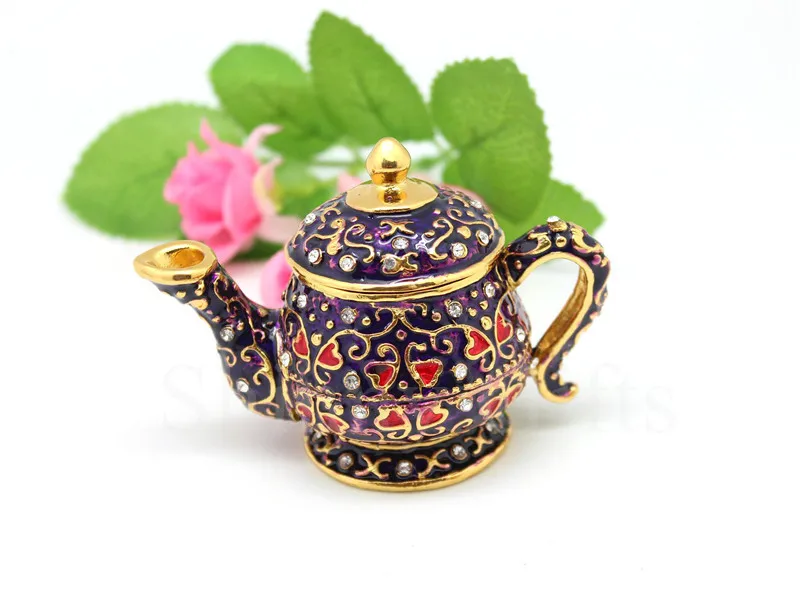 Металлический эмалированный чайник в форме безделушки маленькая домашняя