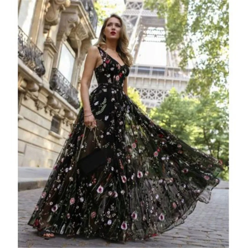 Женская летняя обувь с вышивкой Элегантные вечерние платья в винтажном стиле