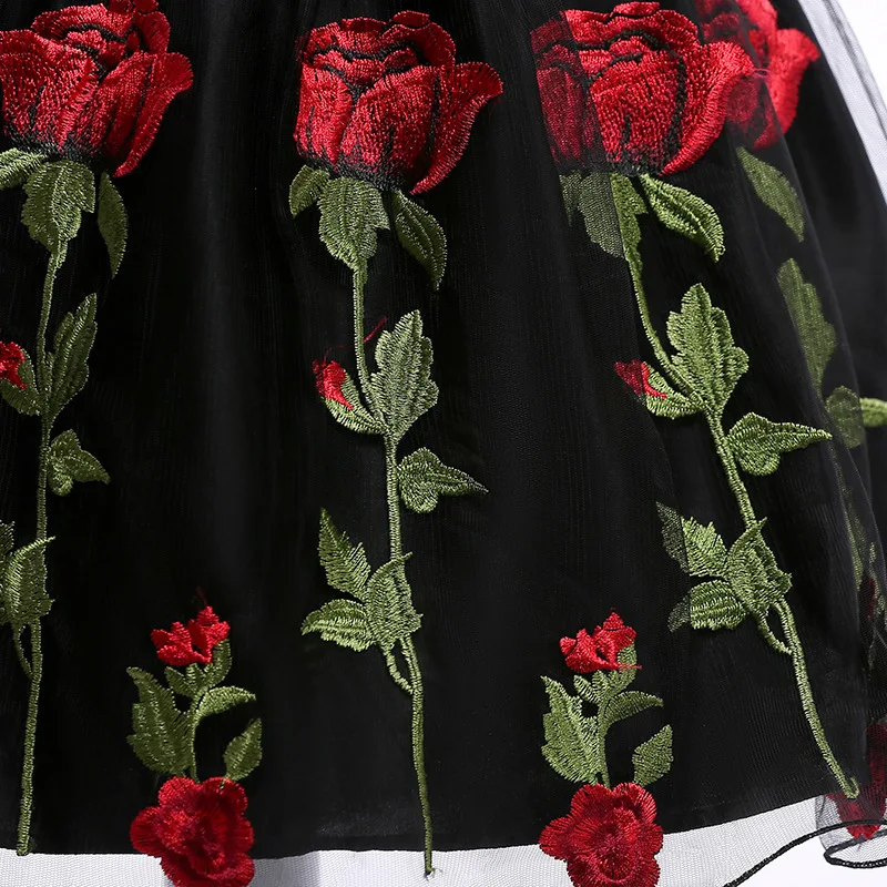 AiLe Rabbit/Новое свадебное платье с вышивкой розы черное сатиновое принцессы