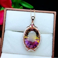 kjjeaxcmy boutique jewelry 925 pure silver inlaid amethyst pendant necklace drop orchid butterfly