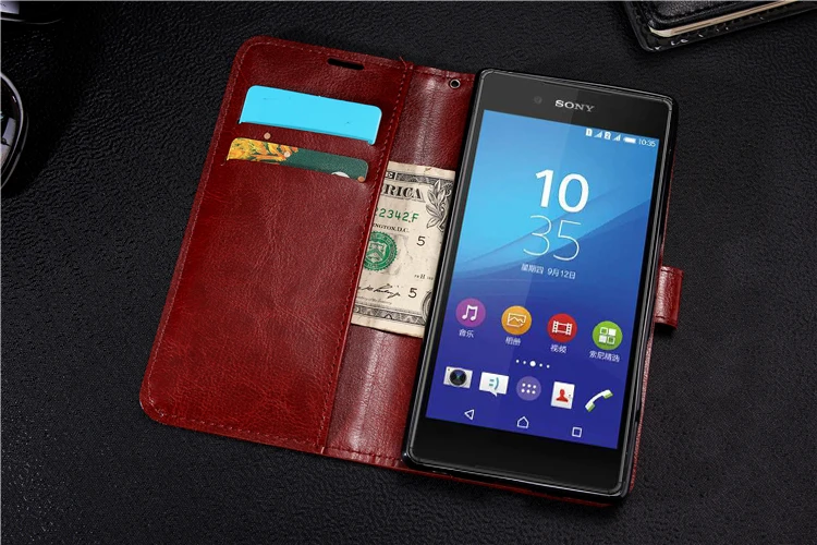 Кожаный чехол бумажник с откидной крышкой для Sony Xperia X XA XA1 XA2 XA3 Ultra L1 L2 1 10 Plus XZ1 XZ2 XZ3