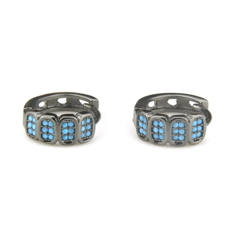 BSWEET Black copper blue 24 stone ring earrings ladies fashion party simple classic wild decorative jewelry | Украшения и