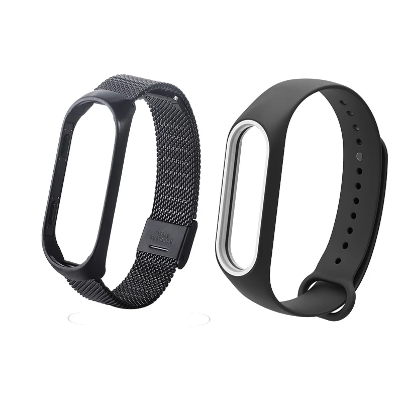Резиновый браслет для Xiaomi Mi Band 4 спортивный из нержавеющей стали 3 2