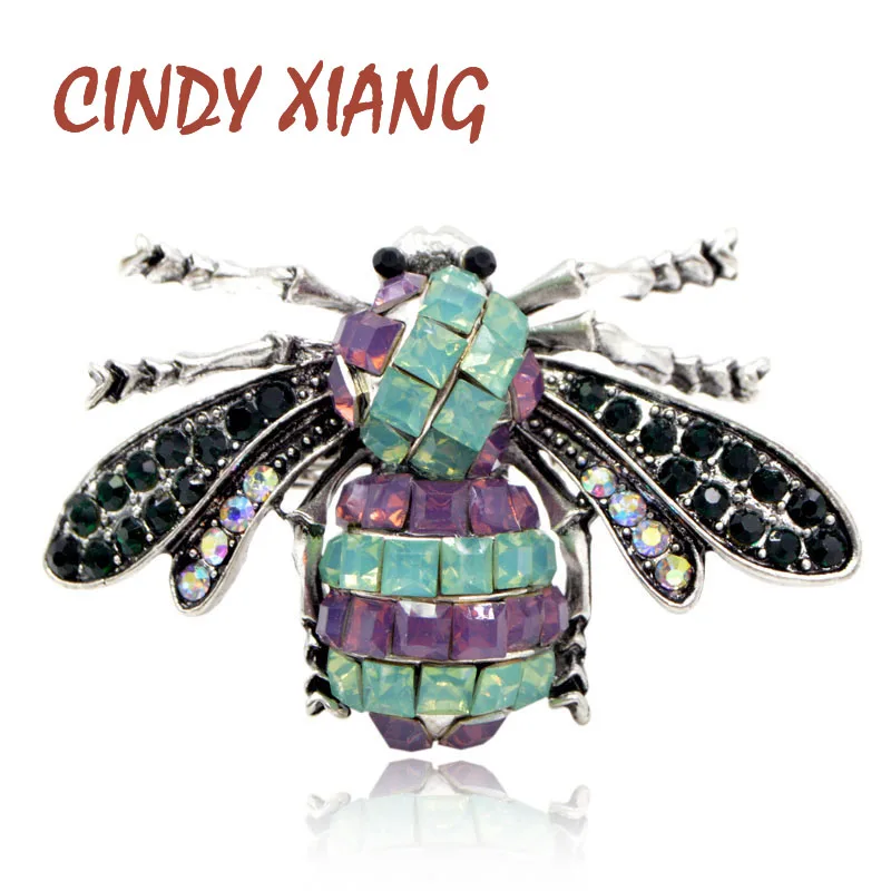 Винтажная женская брошь в виде пчелы CINDY XIANG модное украшение из страз и