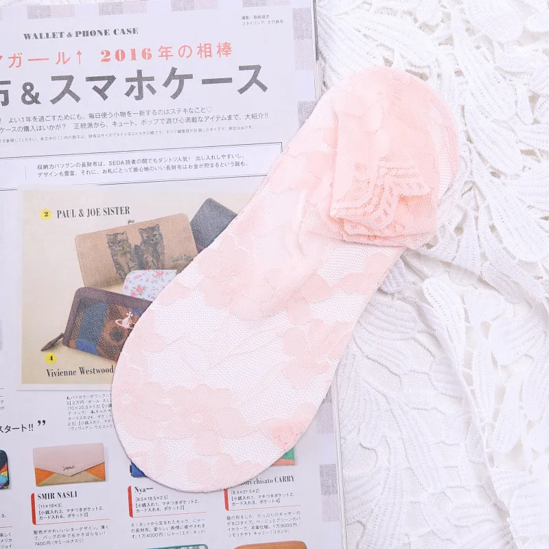 Light Pink 1 пара, женские модные носки, весна-лето, сетчатые хлопковые Дышащие носки, одноцветные кружевные тонкие повседневные Модные женские носки - Цвет: Light Pink