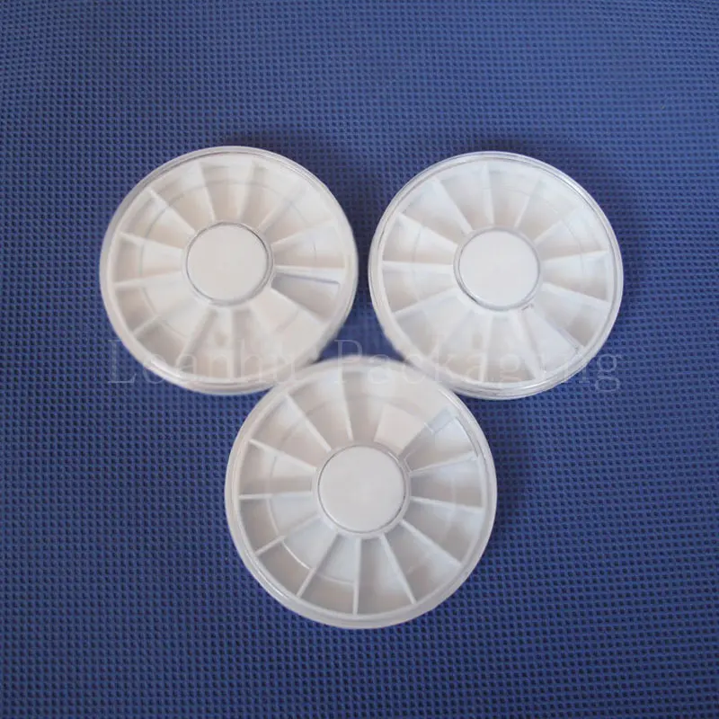 

White Rotatable Container ,Nail Art Empty Storage Wheels Rhinestones Beads Slices Container