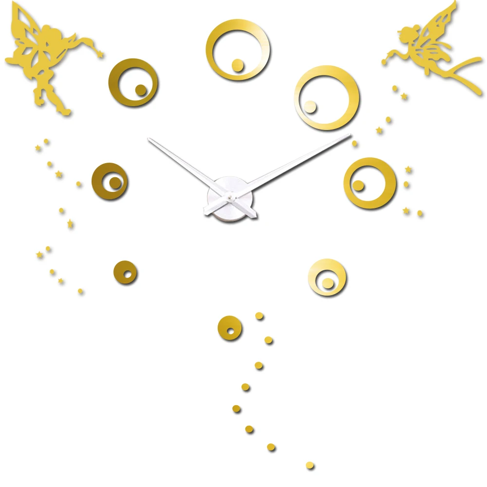 Большие настенные часы с ангелом большие декоративные для гостиной акриловые 3D