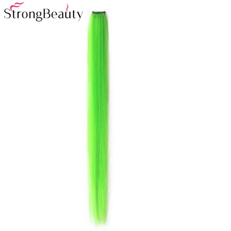 StrongBeauty женские цветные удлиненные волосы 50 см Синтетические прямые накладные на