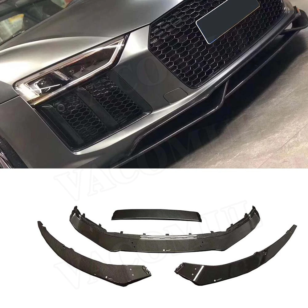 Для Audi R8 2016 2017 2018 2019 автомобильные гоночные Углеродные волокна передний бампер