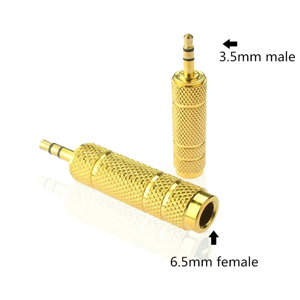 Guitar Gold Plated 3.5mm 1/8&quot Jack Plug to 6.35mm 1/4&quot Stereo Audio Headphone Converter New Shop Promotion | Спорт и
