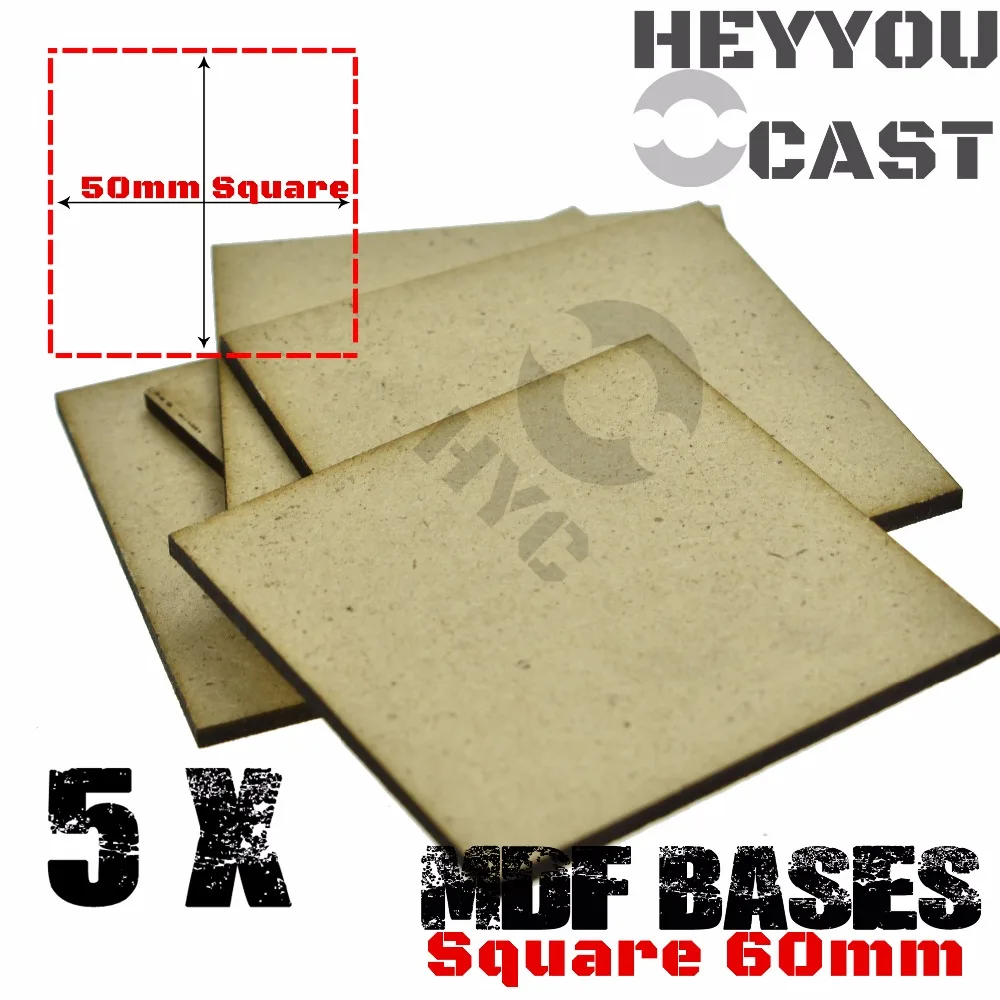 MDF Bases 60 мм квадратные основания основа лазерной резки Wargames wood|square base|bases wargamewood wood |