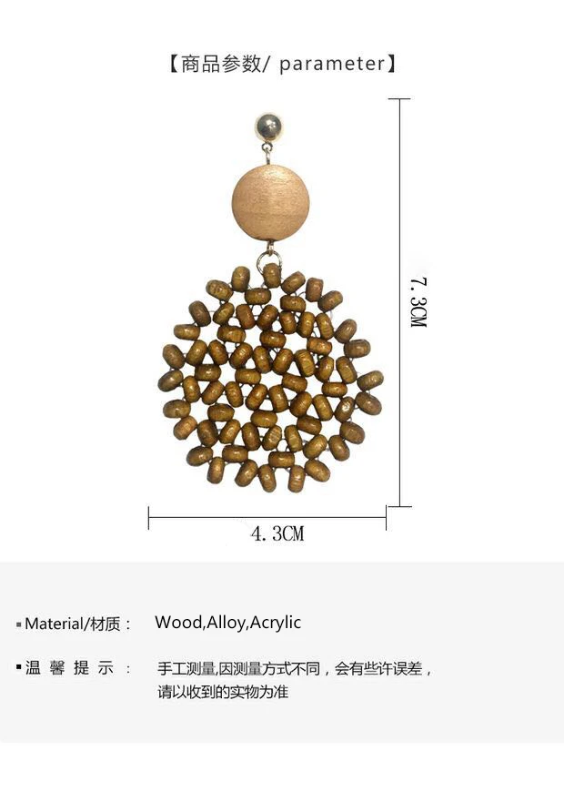 Новые дизайнерские длинные серьги с круглым подвесом из бамбука, подходящие для классического стиля женщин, с вырезами.