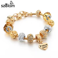 szelam new arrival fashion women heart bracelet gold charm bracelets bangles diy love jewelry pulseira masculina sbr160039