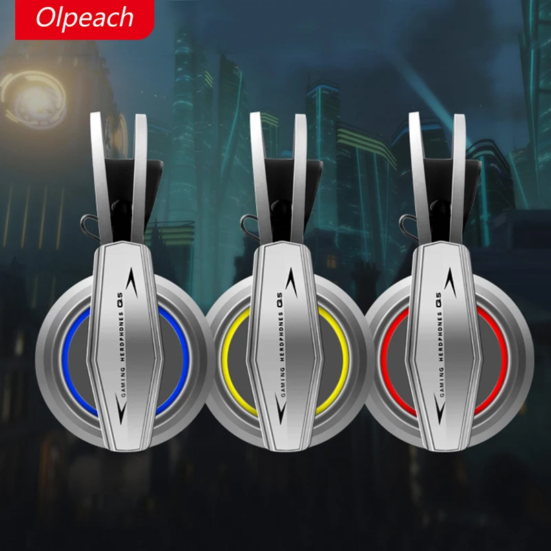 Olpeach 2017 Q5 новый ПК Игровые наушники стерео шлем для аудио Auriculares гарнитура с