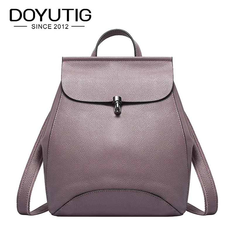 DOYUTIG Brand Women Backpack Genuine Leather Shoulder Bag Lady Multifunctional Knapsack Fashion School Bag For Teenage Girl E176