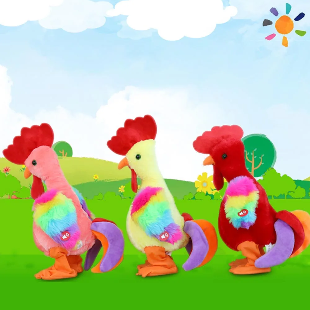 Electric Funny Chicken Plush Toy Sing Dancing Interactive Stuffed Animal Toys Birthday Gifts For Baby and Children | Игрушки и хобби