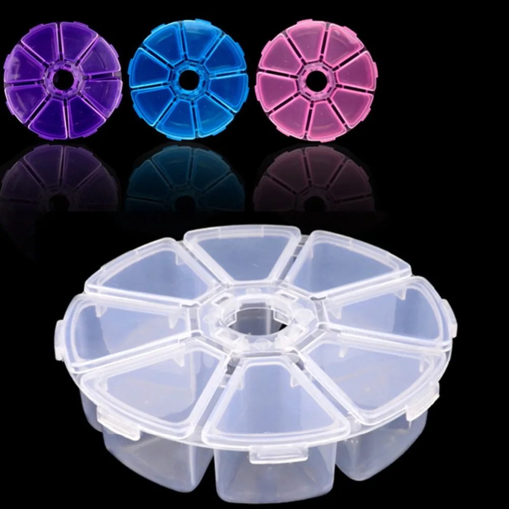 Новинка 8 отделений стразы принадлежности для ногтей чехол хранения с бусинами