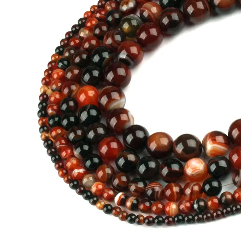 4 6 8 10 12 мм выбор диаметра alta calidad negro + оранжевый Пьедра де perlas pulsera DIY продукция