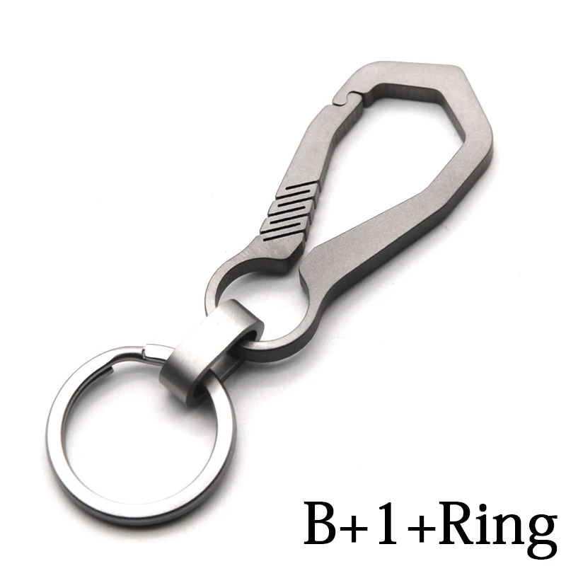 B1Ring Брелок из настоящего титанового сплава для мужчин EDC, легкий титановый брелок с подвеской, брелки для ключей, инструмент Quickdraw, креативный брелок - Цвет: B1Ring
