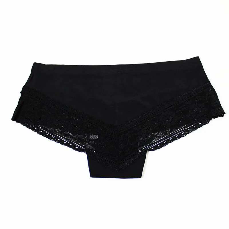 2018 новые пикантные черные кружева boyshort Большие размеры низкая талия лоскутные