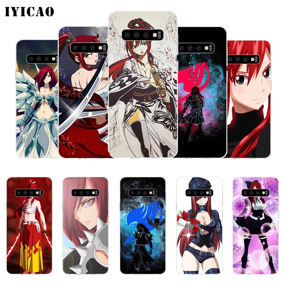 IYICAO Erza Scarlet Fairy Tail Мягкий силиконовый чехол для телефона Samsung Galaxy S10e S10 S9 S8 Plus S7 Edge TPU