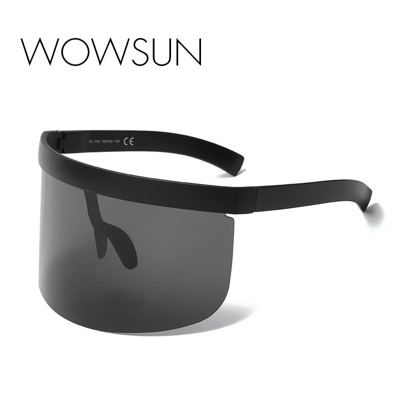 WOWSUN черные огромные негабаритные солнцезащитные очки мужские винтажные 2018