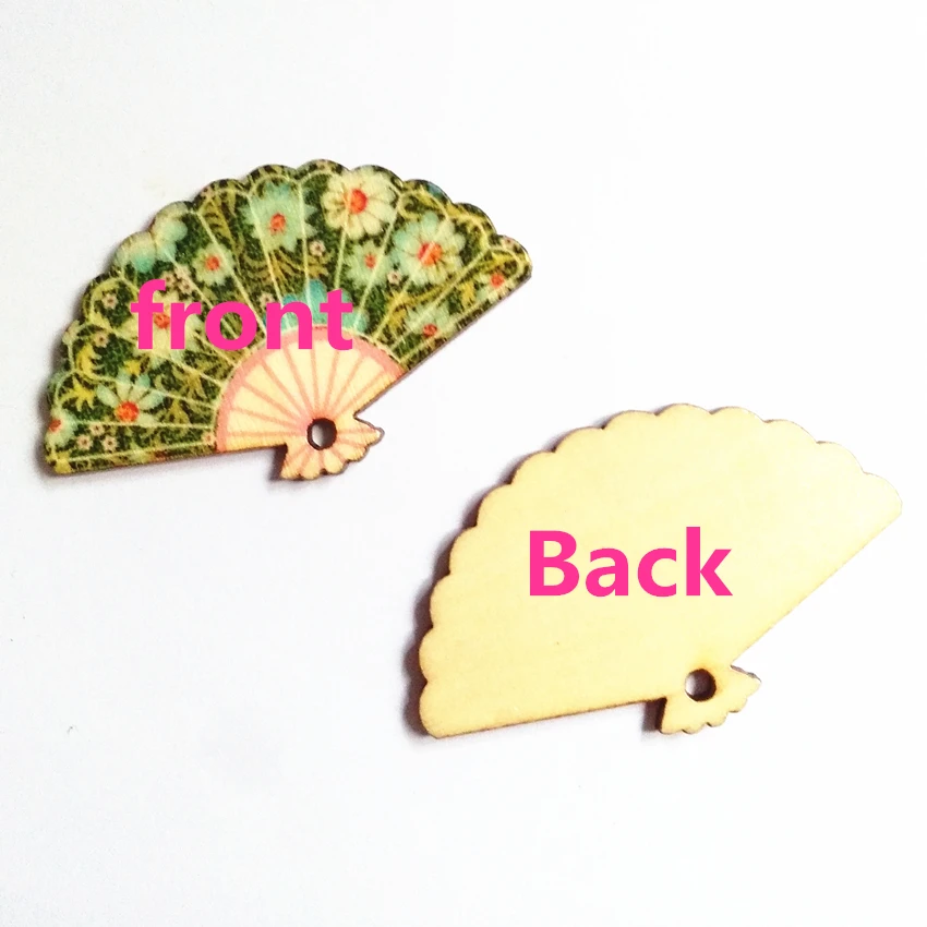 50 шт./лот деревянный кулон с принтом и отверстием декоративный ручной работы