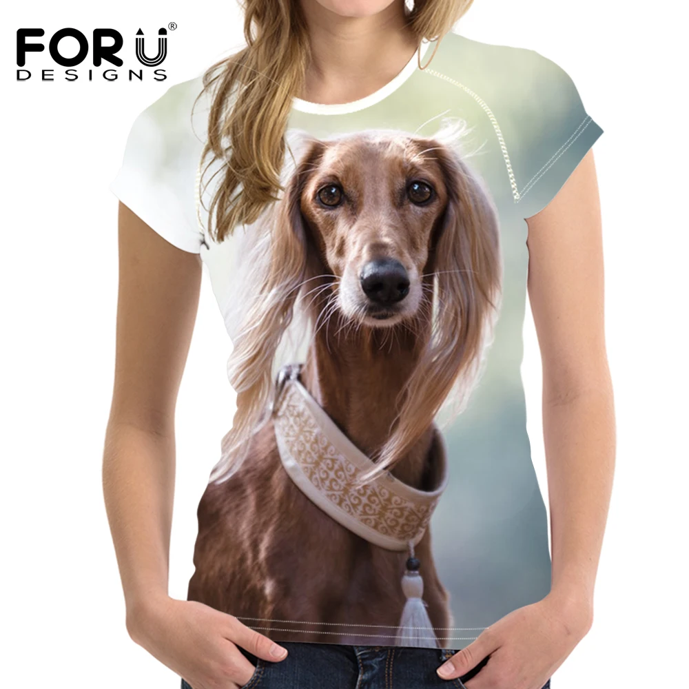 Футболка FOURDEIGNS женская с 3D принтом yhound Dogs удобный топ и футболка мягкая одежда