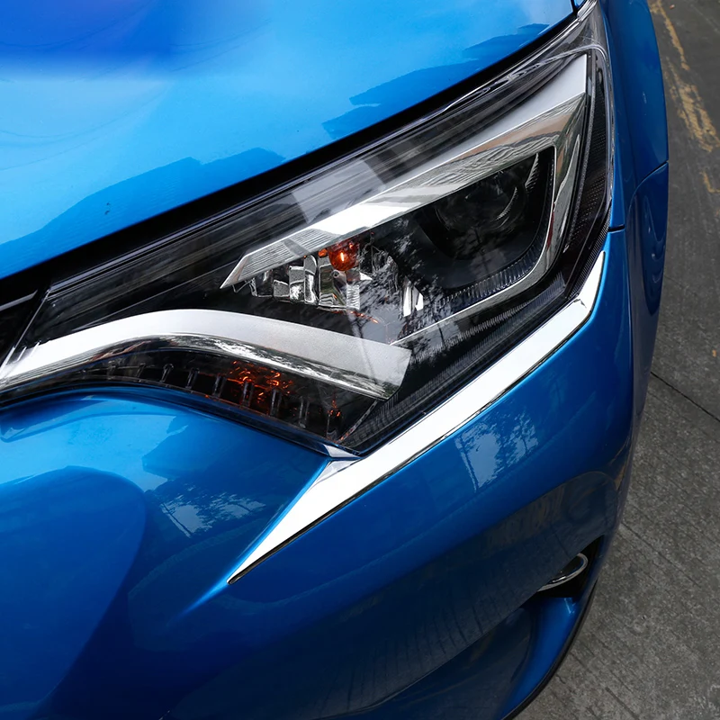 Накладка на переднюю фару для Toyota RAV4 RAV 4 2016 2017 2018 2019 ABS|Хромирование| |