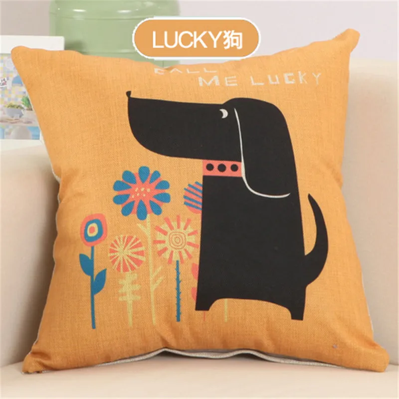 45x45 см чехлы для подушек с рисунком собаки из мультфильма для домашнего дивана, декоративный чехол для детской комнаты