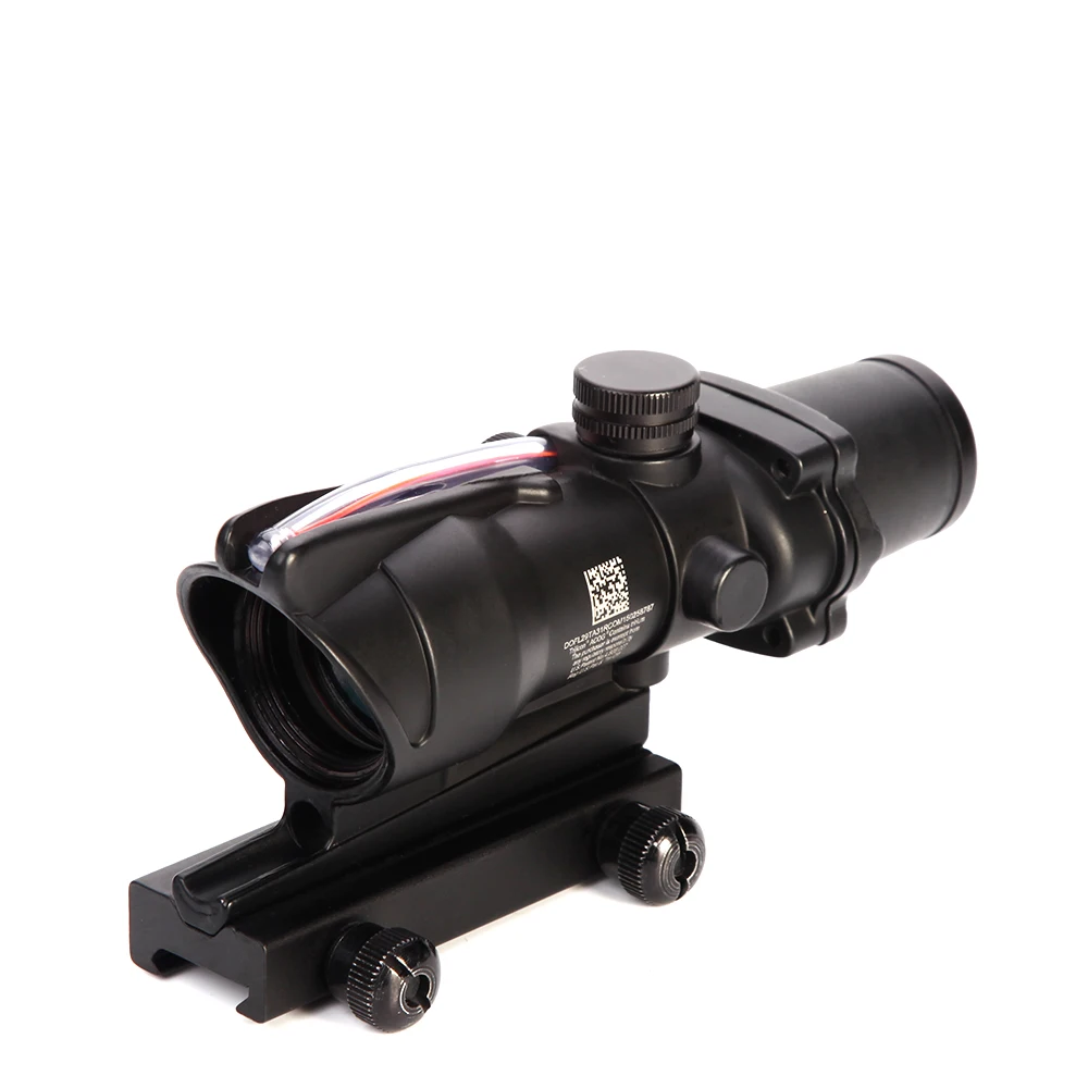 LUGER Охотничий Прицел ACOG 4X32 оптика из настоящего Волокна Красная точка с подсветкой шеврон стекло травление сетка тактический оптический прицел Прицелы