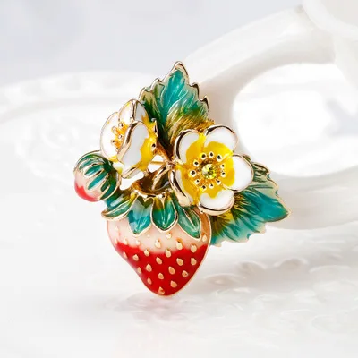 Женская и мужская эмалированная брошка Funmor Классическая с фруктами для свадьбы